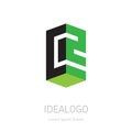 C2 initial logo. C and 2 initial monogram logotype. Vector design element or 3d icon on white background.