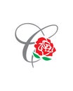 C initial rose logo , abstract c rose logo Royalty Free Stock Photo