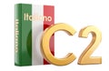 C2 Italian level, concept. C2 Proficiency. 3D rendering