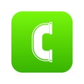 C joint pipe icon digital green