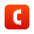 C joint pipe icon digital red