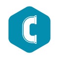 C joint pipe icon, simple style