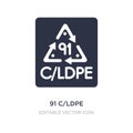 91 c/ldpe icon on white background. Simple element illustration from UI concept