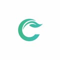 C Leaf Logo Design. Letter C Nature Logo Royalty Free Stock Photo