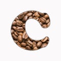 C, letter of the alphabet - coffee beans background