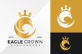 C Letter Eagle Crown Logo Design Vector illustration template