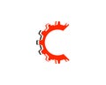 C letter gear icon vector logo template