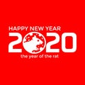 Happy Chinese New Year 2020 Background, flat design. Year of the rat Royalty Free Stock Photo