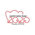 Happy Chinese New Year 2020 Background, flat design. Year of the rat Royalty Free Stock Photo