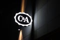 C&A logo emblem at night