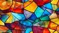 Colorful stained glass window, vibrant and colorful, abstract background seamless. generative ai Royalty Free Stock Photo