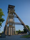 C-mine, old mining site with Headgear tower in Genk, Belgium