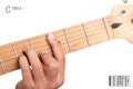 C minor guitar chord tutorial Royalty Free Stock Photo