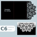C6 paper openwork greeting card, wedding invitation, lace invitation, card Royalty Free Stock Photo