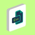 C plus programming Simple vector icon. Illustration symbol design template for web mobile UI element. Perfect color isometric