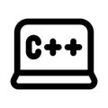 C++ Programming Professional Line Icon. Modern vector illustration representing software development, coding logic, and technical Royalty Free Stock Photo