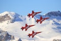 C-Series and Swis-Airforce performing a Air show at Lauberhorn ski world cup