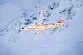 C-Series and Swis-Airforce performing a Air show at Lauberhorn ski world cup