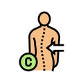 c-shaped scoliosis color icon vector illustration