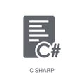 C sharp icon. Trendy C sharp logo concept on white background fr