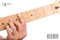 C sharp major guitar chord tutorial Royalty Free Stock Photo