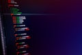 C sharp programming language source code example on monitor. Royalty Free Stock Photo