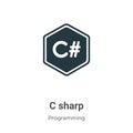 C sharp vector icon on white background. Flat vector c sharp icon symbol sign from modern programming collection for mobile