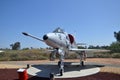 A-4C Skyhawk fighter plane display inside Flying Leatherneck Aviation Museum in San Diego, California