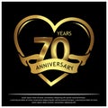 70 years anniversary golden. anniversary template design for web, game ,Creative poster, booklet, leaflet, flyer, magazine, invit