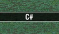 C# text written on Programming code abstract technology background of software developer and Computer script. C# concept of code Royalty Free Stock Photo