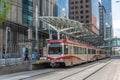 C-Train in downtown Calgary, Alberta Royalty Free Stock Photo