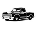 C10 truck vector isolated white background showing from the side. Royalty Free Stock Photo