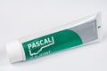 C.V. joint grease Pascal brand on white. A new tube of special a Royalty Free Stock Photo