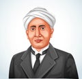 Vector of Scientist C. V. Raman. Indian national science day celebration