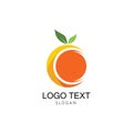C Vitamin & Orange Logo. Symbol & Icon Vector Template.
