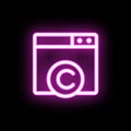 C web site neon icon. Simple thin line, outline vector of mix icons for ui and ux, website or mobile application
