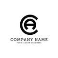 CA business logo template, letter CA vector illustration