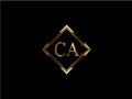 CA Initial diamond shape Gold color later Logo Design