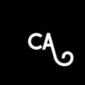 CA letter logo design on black background. CA creative initials letter logo concept. ca letter design. CA white letter design on Royalty Free Stock Photo