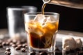 Ca Phe Sua Da, AI generative Vietnamese iced coffee made with sweet condensed milk, strong coffee, and ice