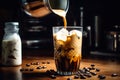 Ca Phe Sua Da, Generative AI Vietnamese iced coffee made with sweet condensed milk, strong coffee, and ice