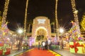 CA,USA Jan 3,2013 christmas decoration light of the entrance of universal studio hollywood