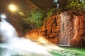 Splashing water from attraction ride in a theme park, Universal Studios Hollywood, Los Angeles Royalty Free Stock Photo