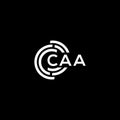 CAA letter logo design on black background. CAA creative initials letter logo concept. CAA letter design