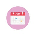 Calendar vector flat colour icon Royalty Free Stock Photo