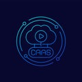 CaaS, content as a service line vector icon Royalty Free Stock Photo