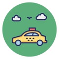 Cab, car hire, Vector Icon which can easily edit