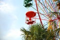 Cab of a colorful Ferris wheel against the background Royalty Free Stock Photo