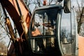 Cab of an excavator Royalty Free Stock Photo