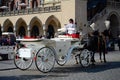 Cab on the main square in Krakow Royalty Free Stock Photo